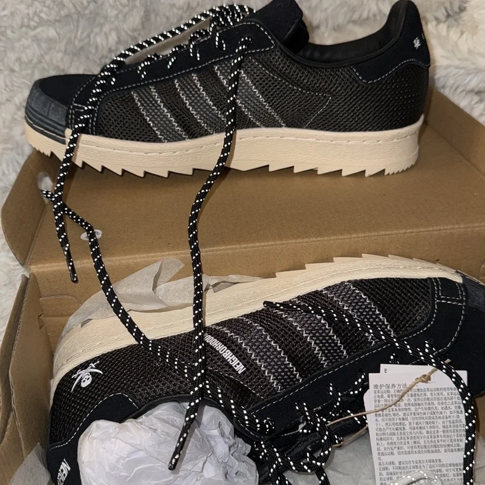 NIB CLOT X NEIGHBORHOOD X SUPERSTAR BLACK Adidas Originals 8